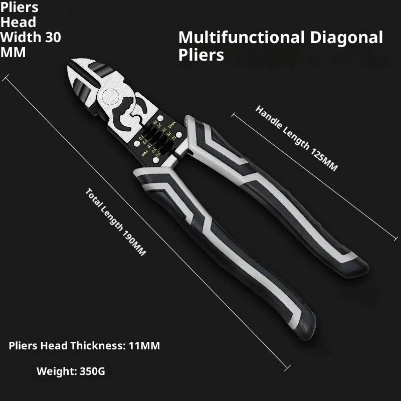 Professional Electrician Pliers Multi Function Wire Cutter Long Nose Tool 5