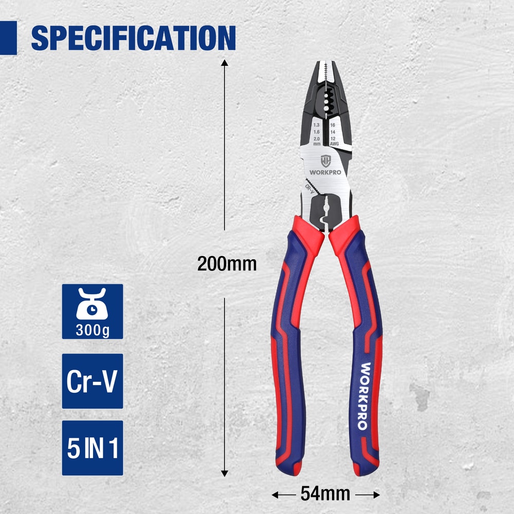 Heavy Duty Linesman Pliers With Wire Cutter And Stripper CRV Multi Tool Comfort Grip 1