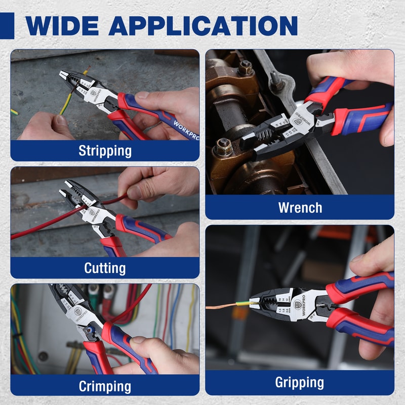 Heavy Duty Linesman Pliers With Wire Cutter And Stripper CRV Multi Tool Comfort Grip 5