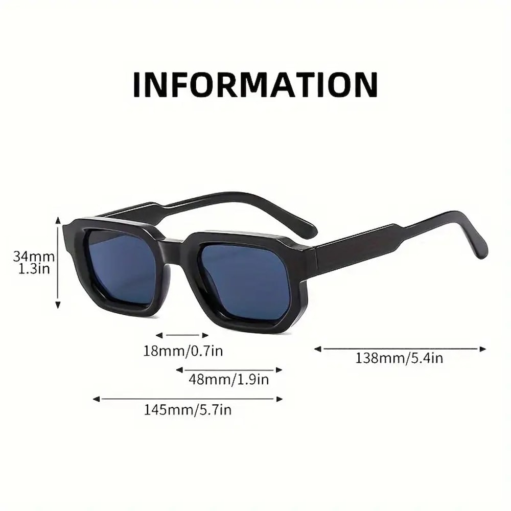 Retro Rectangle Sunglasses Vintage UV Protection Fashion Eyewear For Men Women 1