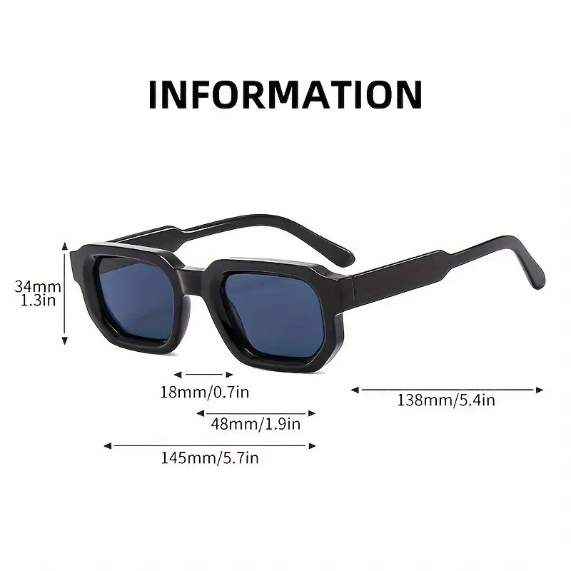 Retro Rectangle Sunglasses Vintage UV Protection Fashion Eyewear For Men Women 1