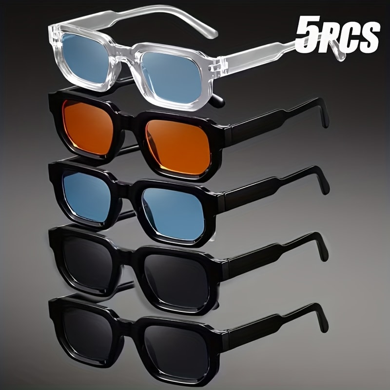 Retro Rectangle Sunglasses Vintage UV Protection Fashion Eyewear For Men Women 3