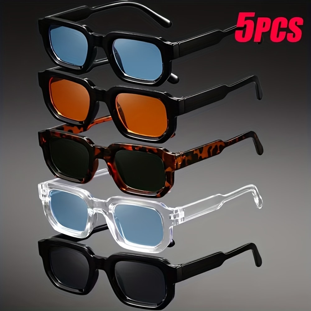 Retro Rectangle Sunglasses Vintage UV Protection Fashion Eyewear For Men Women 4