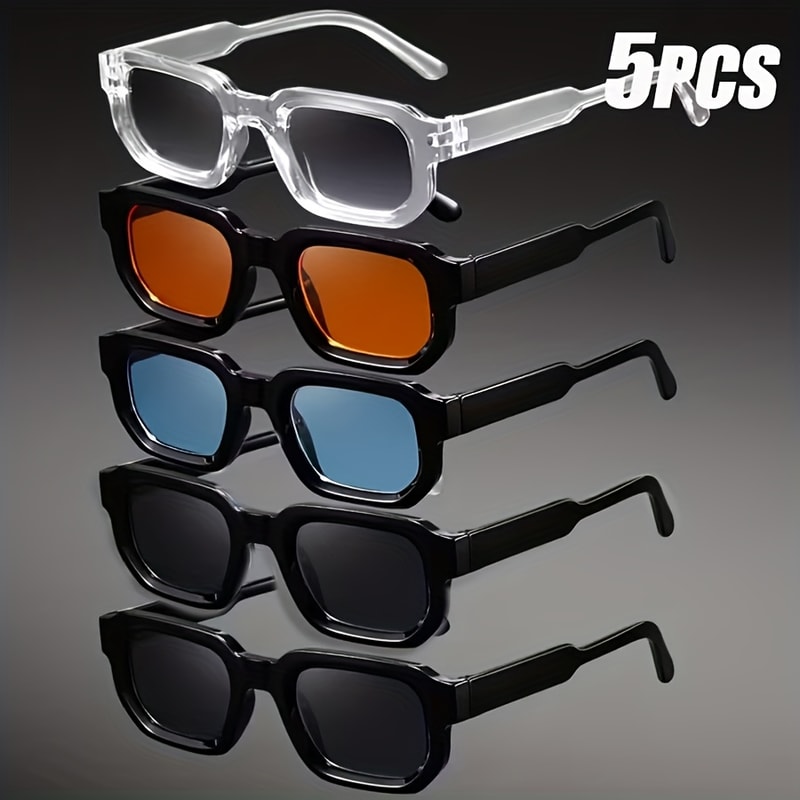 Retro Rectangle Sunglasses Vintage UV Protection Fashion Eyewear For Men Women 5