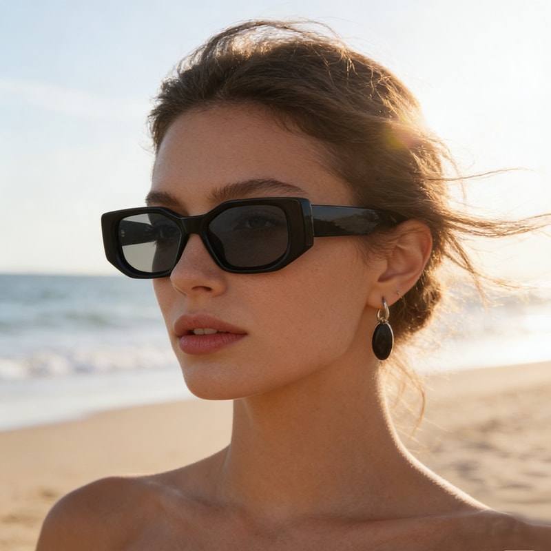 Retro Thick Frame Designer Sunglasses Irregular Concave Fashion Shades 1