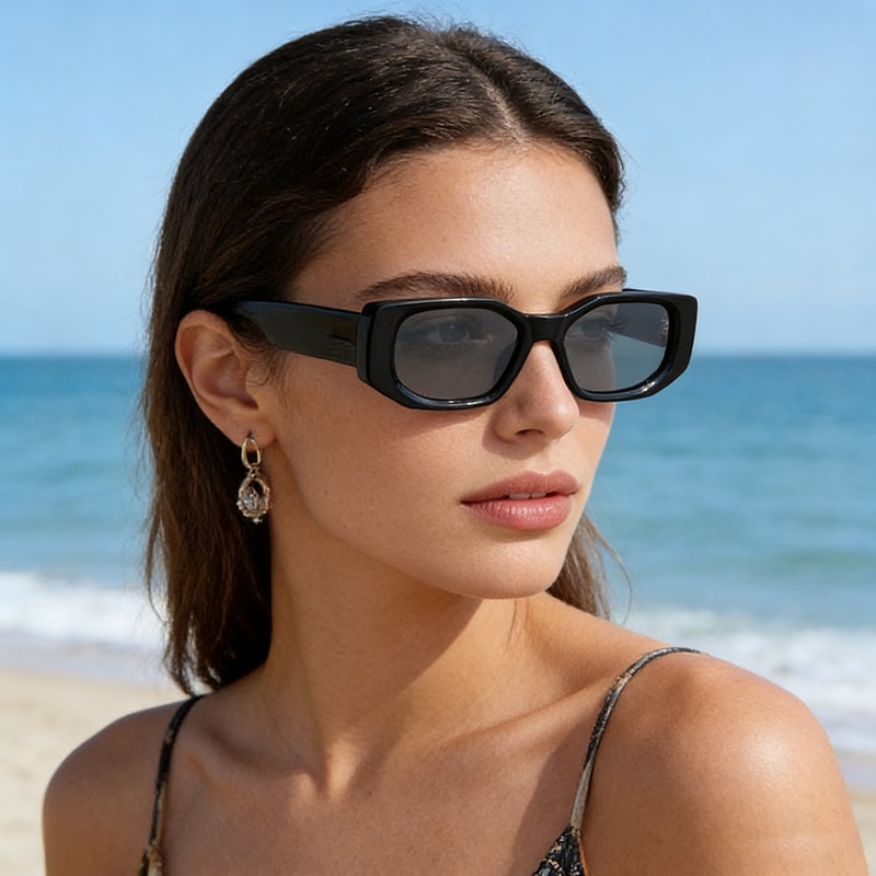 Retro Thick Frame Designer Sunglasses Irregular Concave Fashion Shades 3