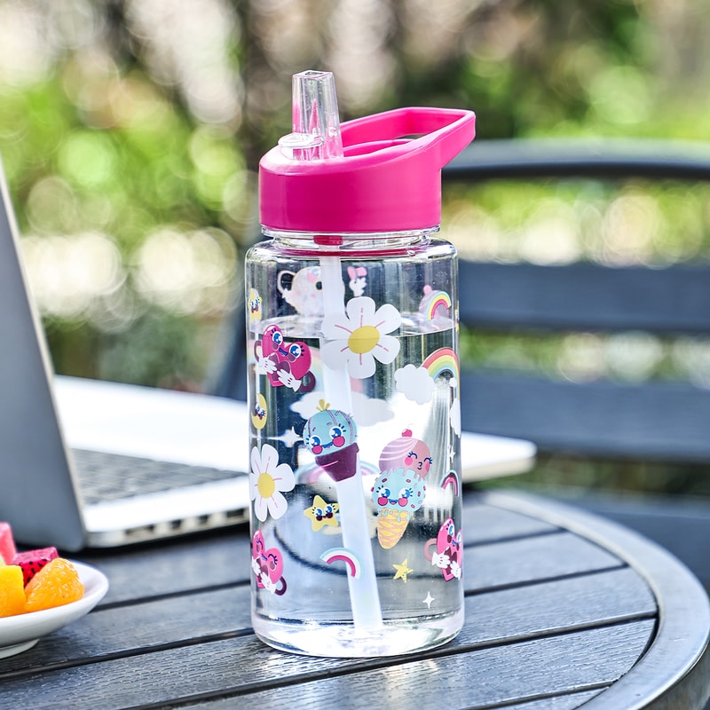 Cute Dinosaur Straw Water Bottle Portable Kids Ice Cream Cup 6