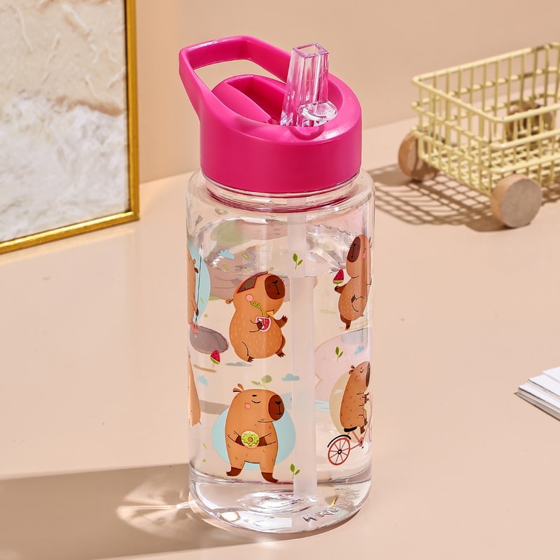 Cute Dinosaur Straw Water Bottle Portable Kids Ice Cream Cup 10