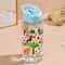 Cute Dinosaur Straw Water Bottle Portable Kids Ice Cream Cup 11