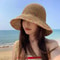 Wide Brim Straw Sun Hat For Women Beach Bucket Hat UV Protection Summer Cap 1