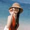 Wide Brim Straw Sun Hat For Women Beach Bucket Hat UV Protection Summer Cap 0
