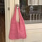 Lightweight Woven Crossbody Tote Bag Chic Summer Knit Handbag 2