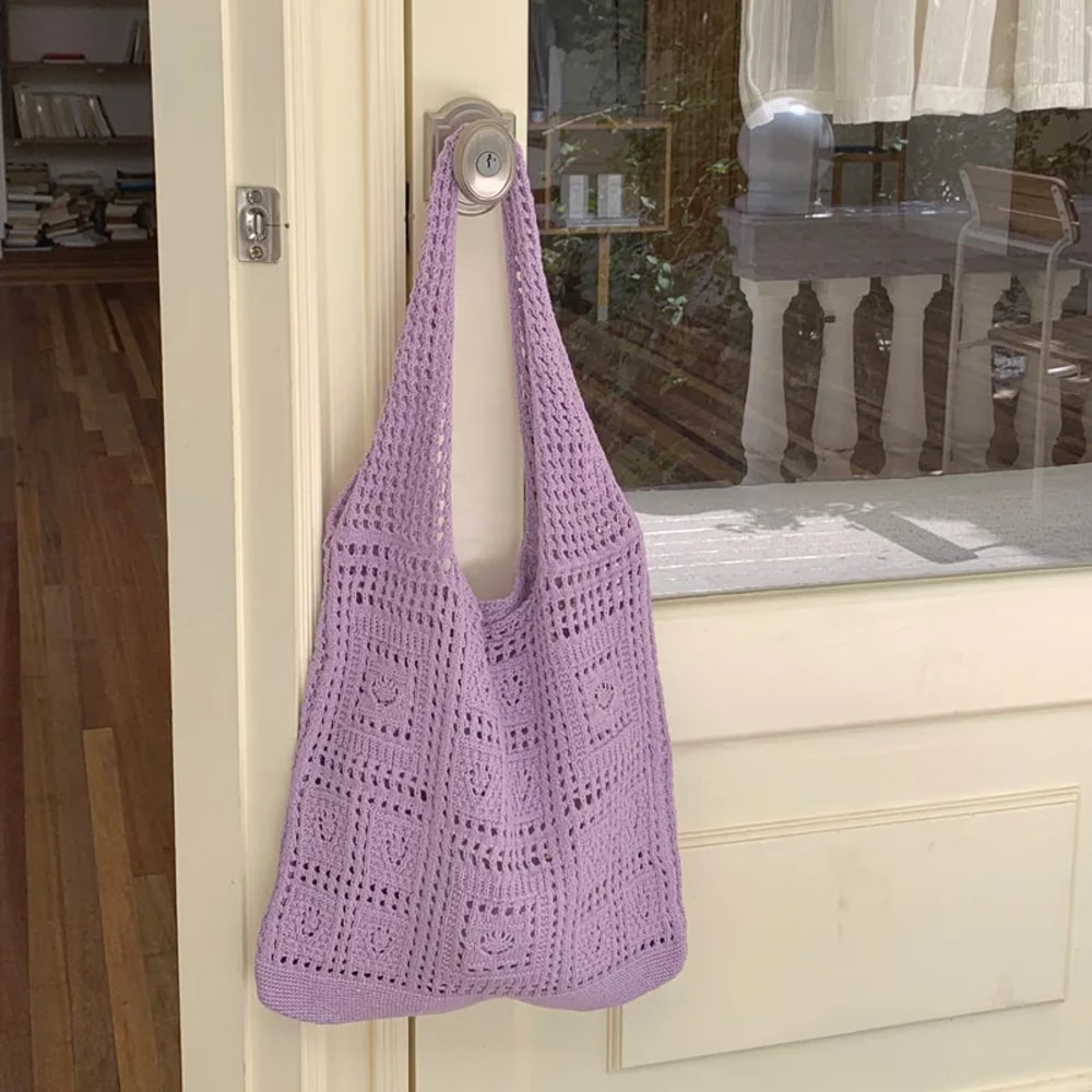 Lightweight Woven Crossbody Tote Bag Chic Summer Knit Handbag 7