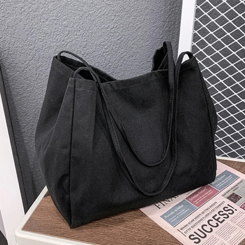 Large Capacity Canvas Tote Bag Reusable Grocery Shopper For Women Travel Shoulder Bag 5