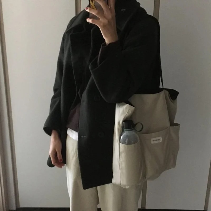 Large Capacity Canvas Tote Bag for Women Casual Shoulder Shopping Beach Bag