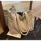 Corduroy Tote Bag For Women Large Capacity Shoulder Handbag With Zipper 1