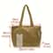 Corduroy Tote Bag For Women Large Capacity Shoulder Handbag With Zipper 4