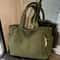 Corduroy Tote Bag For Women Large Capacity Shoulder Handbag With Zipper 8