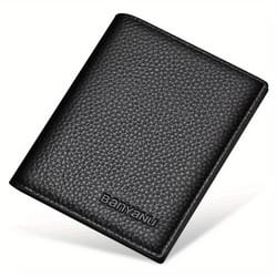 genuine leather rfid blocking slim wallet for men vertical card holder with coin pocket