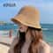 Handwoven Straw Sun Hat Women Wide Brim Summer Visor Bucket Hat 0