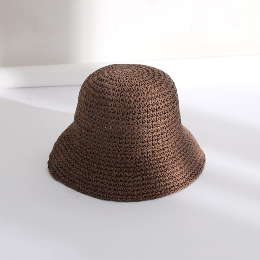 Handwoven Straw Sun Hat Women Wide Brim Summer Visor Bucket Hat 1