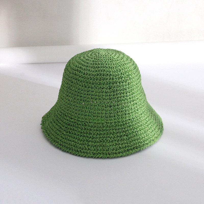 Handwoven Straw Sun Hat Women Wide Brim Summer Visor Bucket Hat 2