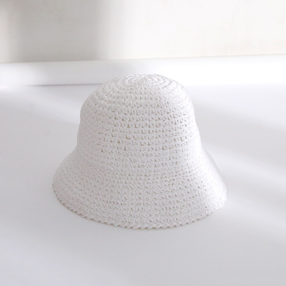 Handwoven Straw Sun Hat Women Wide Brim Summer Visor Bucket Hat 5