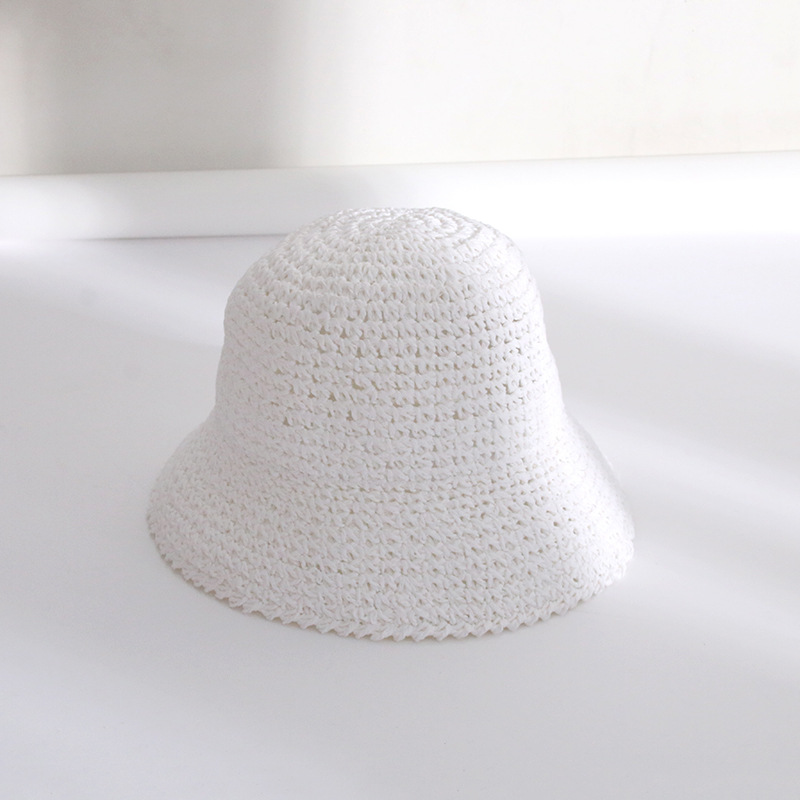Handwoven Straw Sun Hat Women Wide Brim Summer Visor Bucket Hat 5