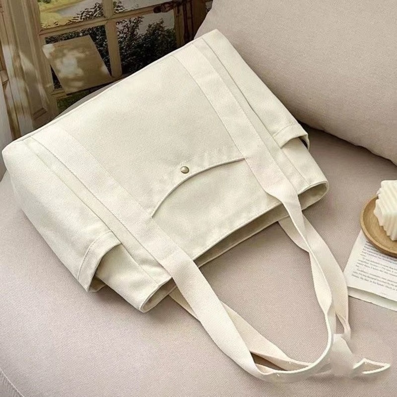 Large Capacity Canvas Tote Bag For Women Stylish Work And College Shoulder Bag 3