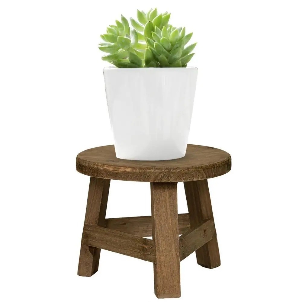 Mini Wooden Plant Stand Indoor Bonsai Display Stool Natural Wood Flower Pot Riser 2