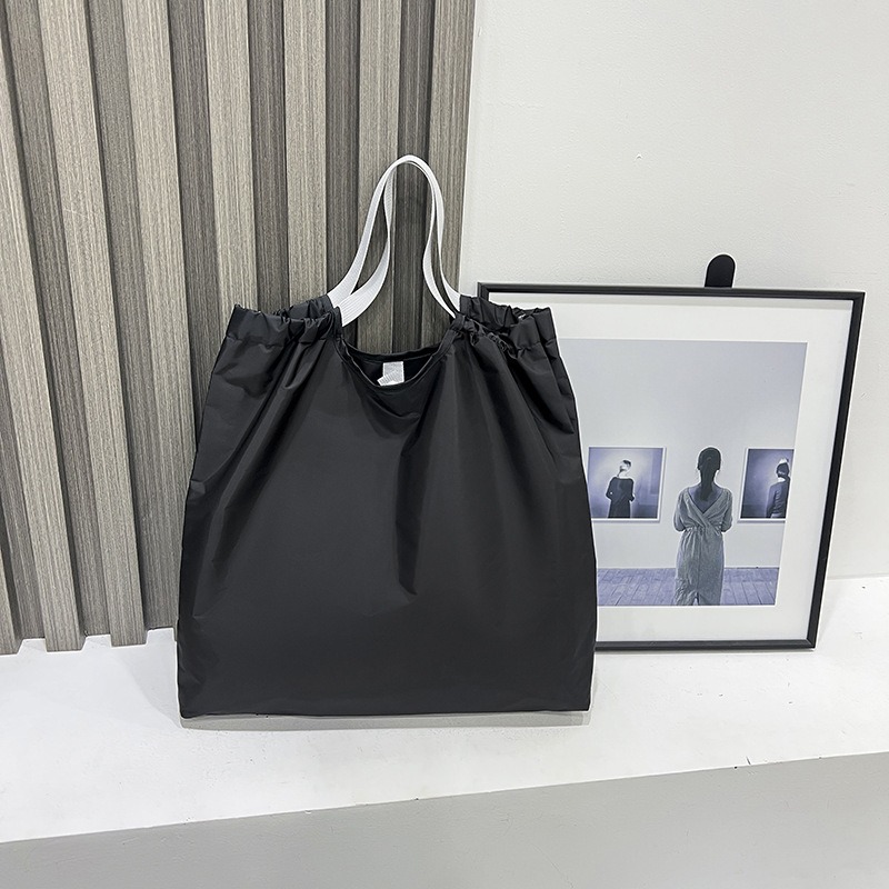 Large Reusable Shopping Bag Waterproof Foldable Oxford Tote With Drawstring Organizer 1