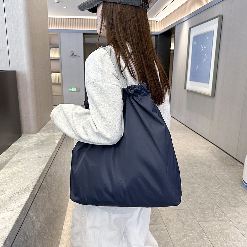 Large Reusable Shopping Bag Waterproof Foldable Oxford Tote With Drawstring Organizer 2