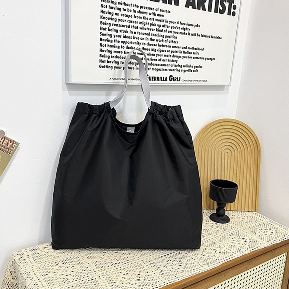 Large Reusable Shopping Bag Waterproof Foldable Oxford Tote With Drawstring Organizer 5