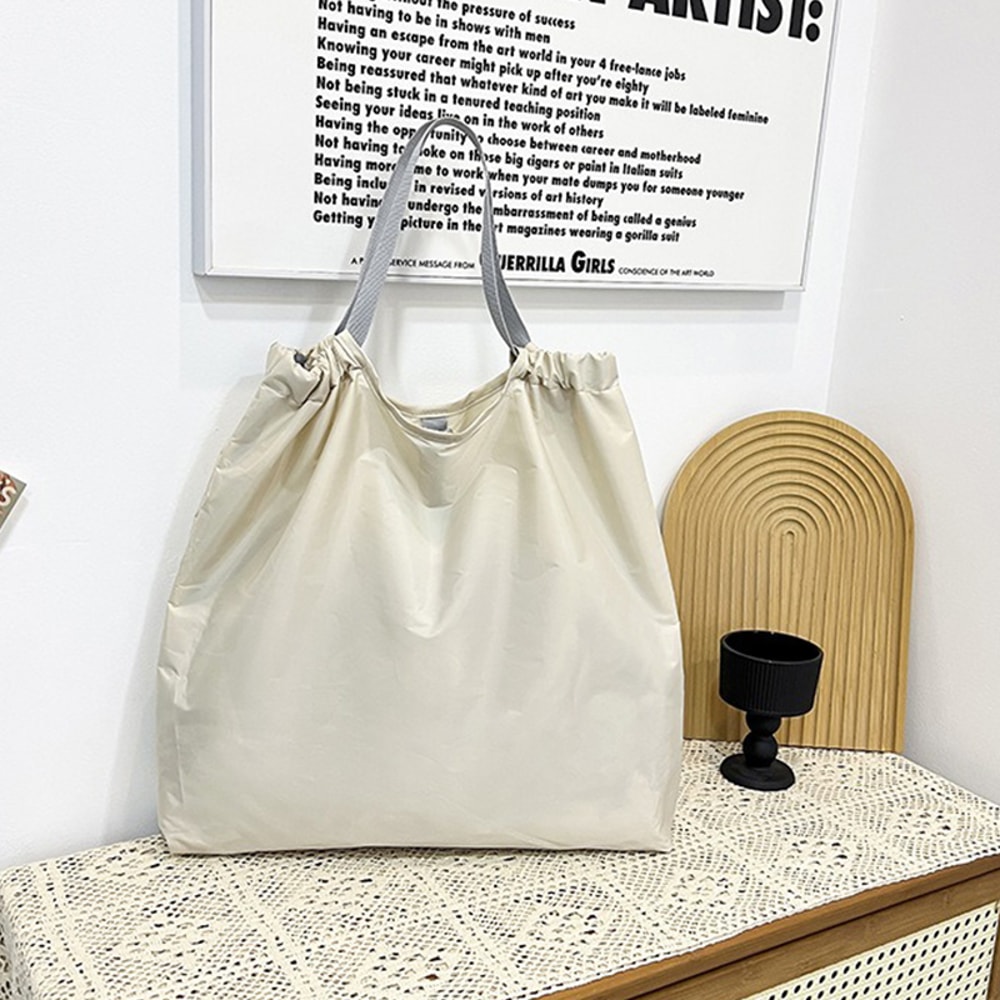 Large Reusable Shopping Bag Waterproof Foldable Oxford Tote With Drawstring Organizer 7