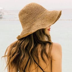 foldable straw sun visor hat for women wide brim beach travel summer hat
