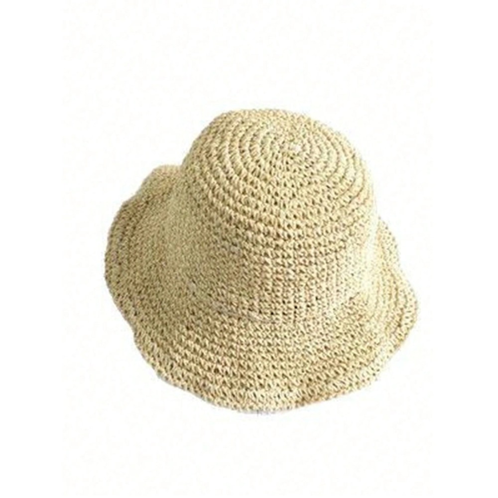 Foldable Straw Sun Visor Hat For Women Wide Brim Beach Travel Summer Hat 5