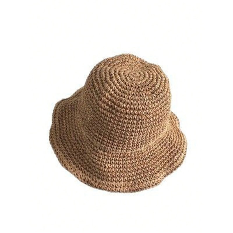 Foldable Straw Sun Visor Hat For Women Wide Brim Beach Travel Summer Hat 6