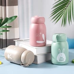 cute mini thermos bottle stainless steel smart temperature water bottle for kids girls