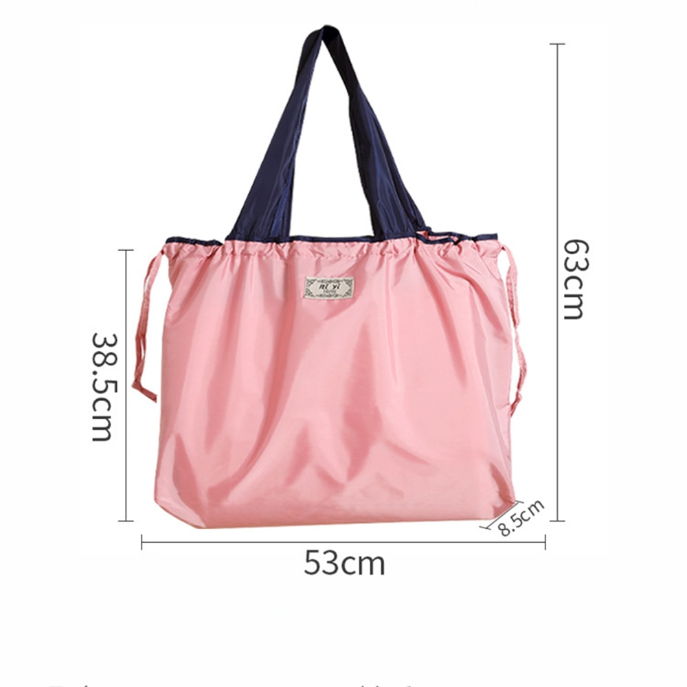 Foldable Reusable Grocery Bag Waterproof Eco Friendly Drawstring Shopping Tote 1