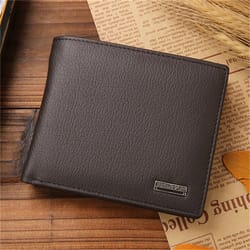genuine leather slim men wallet compact waterproof card holder with coin pocket