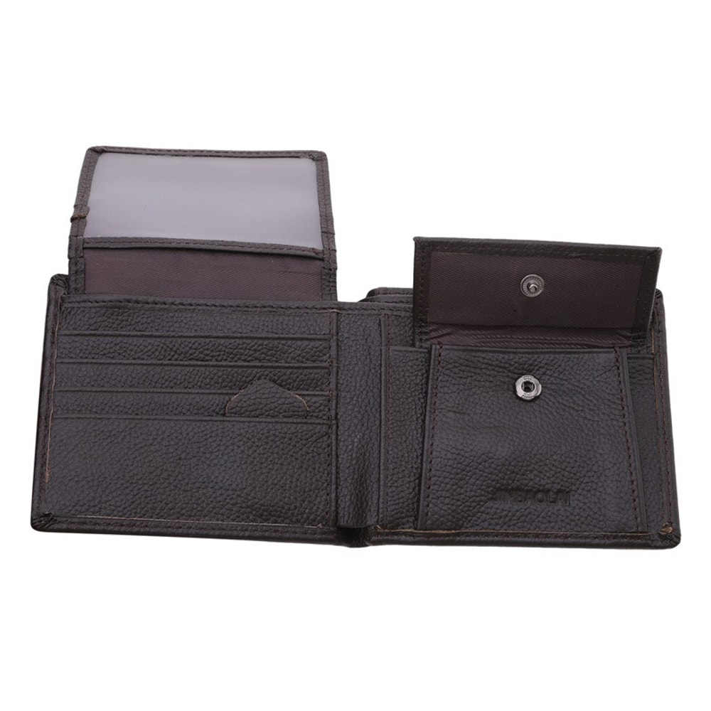 Genuine Leather Slim Men Wallet Compact Waterproof Card Holder With Coin Pocket 5