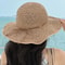 Korean Straw Sun Hat For Women Wide Brim Beach Visor Bucket Hat 1