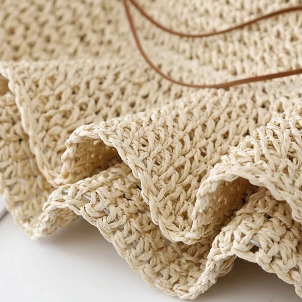 Korean Straw Sun Hat For Women Wide Brim Beach Visor Bucket Hat 4