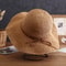 Korean Straw Sun Hat For Women Wide Brim Beach Visor Bucket Hat 6