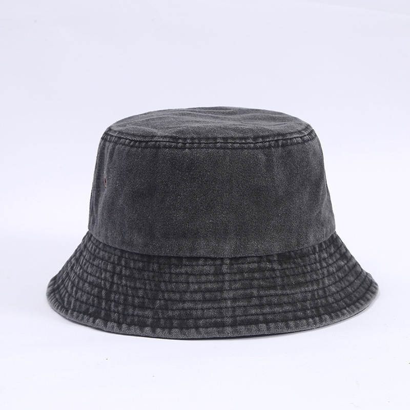 Retro Washed Denim Bucket Hat Lightweight Sun Protection Fisherman Hat For Outdoor Travel 4