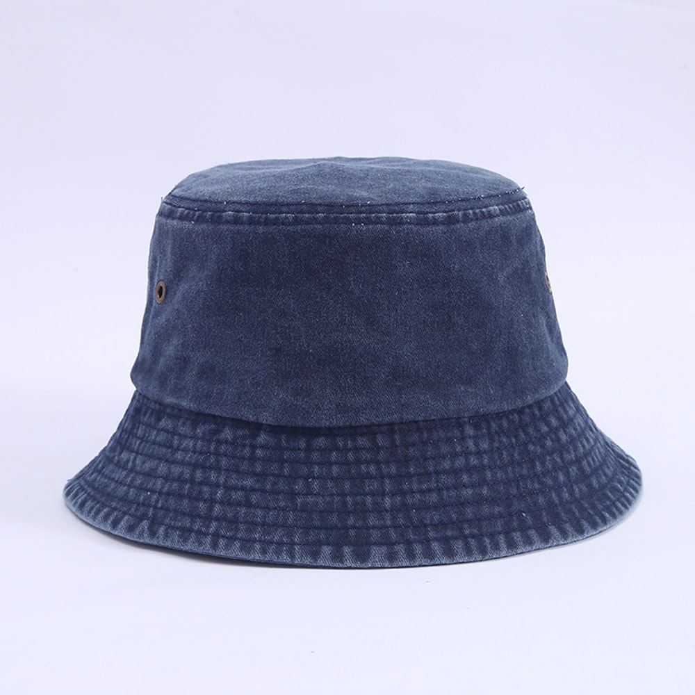 Retro Washed Denim Bucket Hat Lightweight Sun Protection Fisherman Hat For Outdoor Travel 7