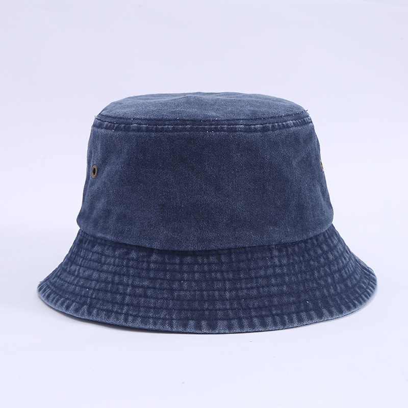 Retro Washed Denim Bucket Hat Lightweight Sun Protection Fisherman Hat For Outdoor Travel 7