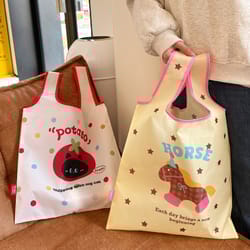 foldable reusable shopping bag lightweight eco friendly grocery tote