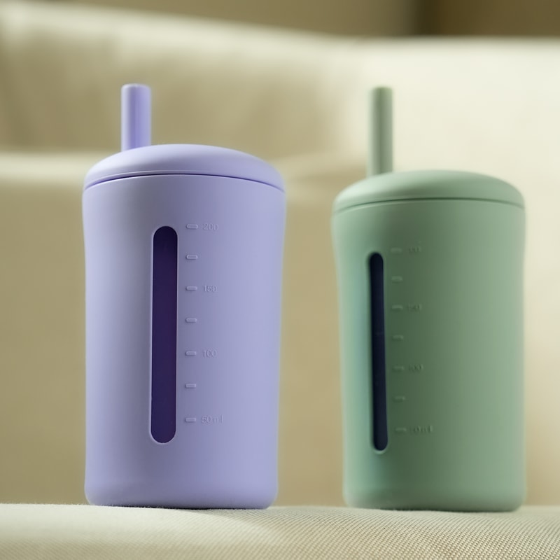 BPA Free Silicone Straw Cup for Kids Leak Proof Baby Training Sippy Cup