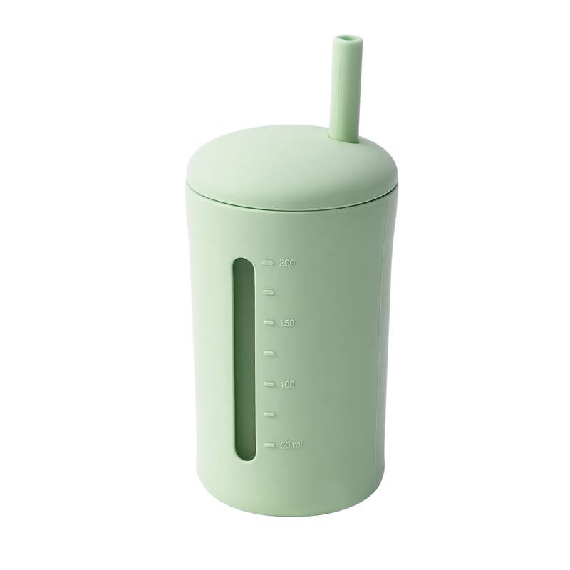 BPA Free Silicone Straw Cup for Kids Leak Proof Baby Training Sippy Cup